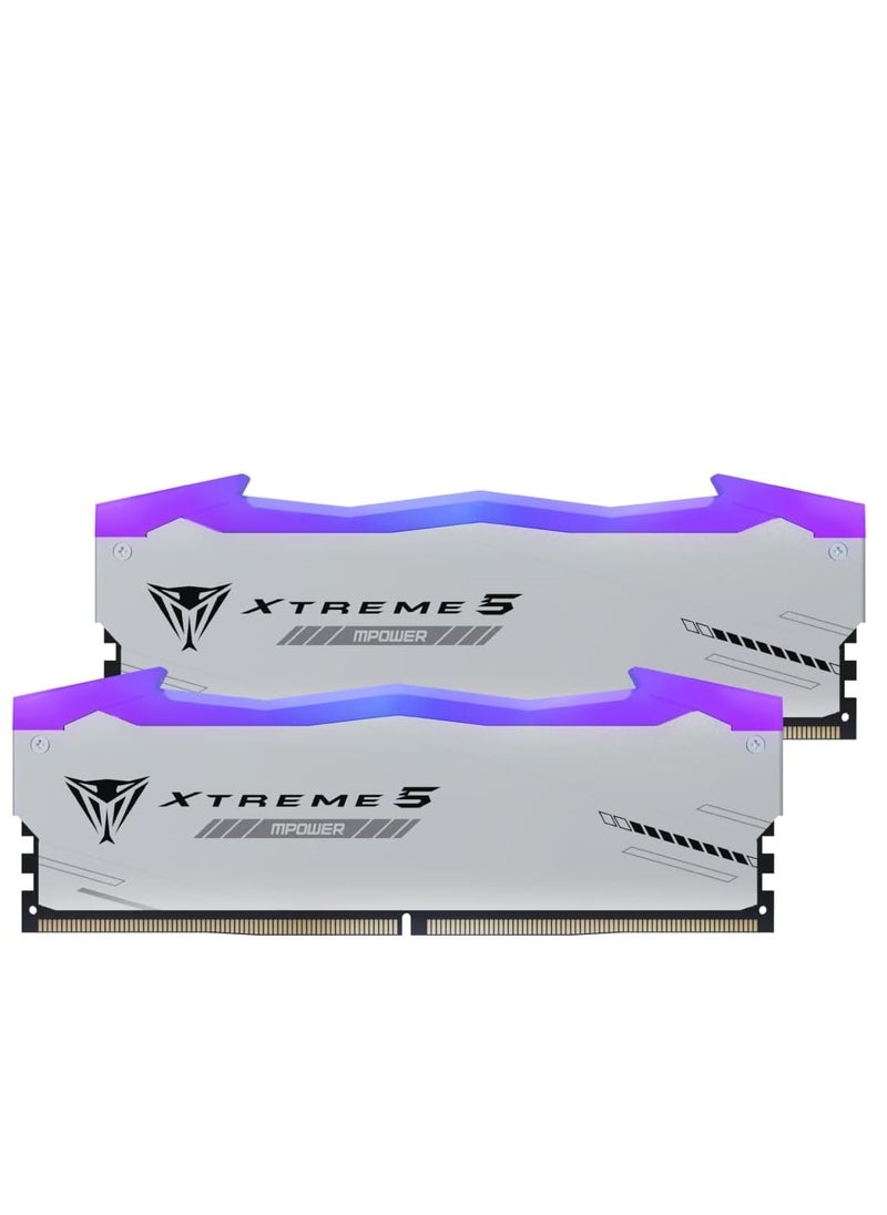 باتريوت ذاكرة الوصول العشوائي Viper Xtreme 5 MPOWER DDR5 RGB RAM بسعة 32 جيجابايت (2 × 16 جيجابايت) وسرعة 6400MT/s،  CL32، نوع UDIMM، مصممة لأجهزة الكمبيوتر المكتبية المخصصة للألعاب –  PVXR532G64C32KM  - Image 1