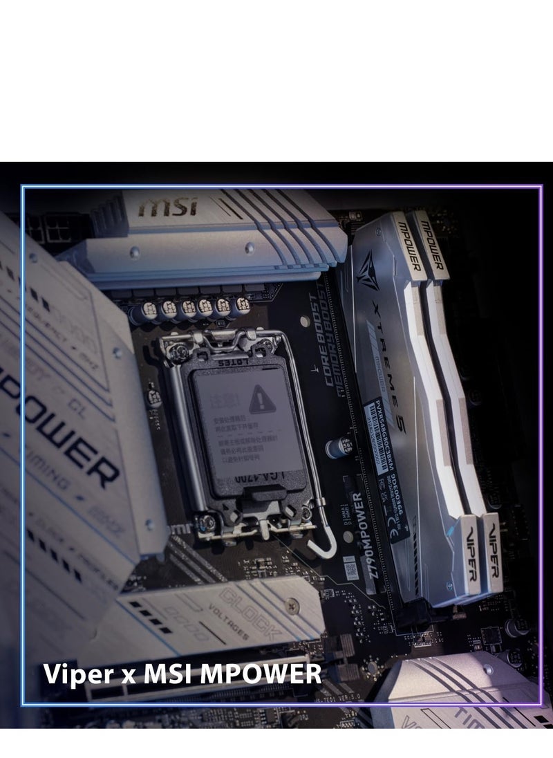 باتريوت ذاكرة الوصول العشوائي Viper Xtreme 5 MPOWER DDR5 RGB RAM بسعة 32 جيجابايت (2 × 16 جيجابايت) وسرعة 6400MT/s،  CL32، نوع UDIMM، مصممة لأجهزة الكمبيوتر المكتبية المخصصة للألعاب –  PVXR532G64C32KM  - Image 3