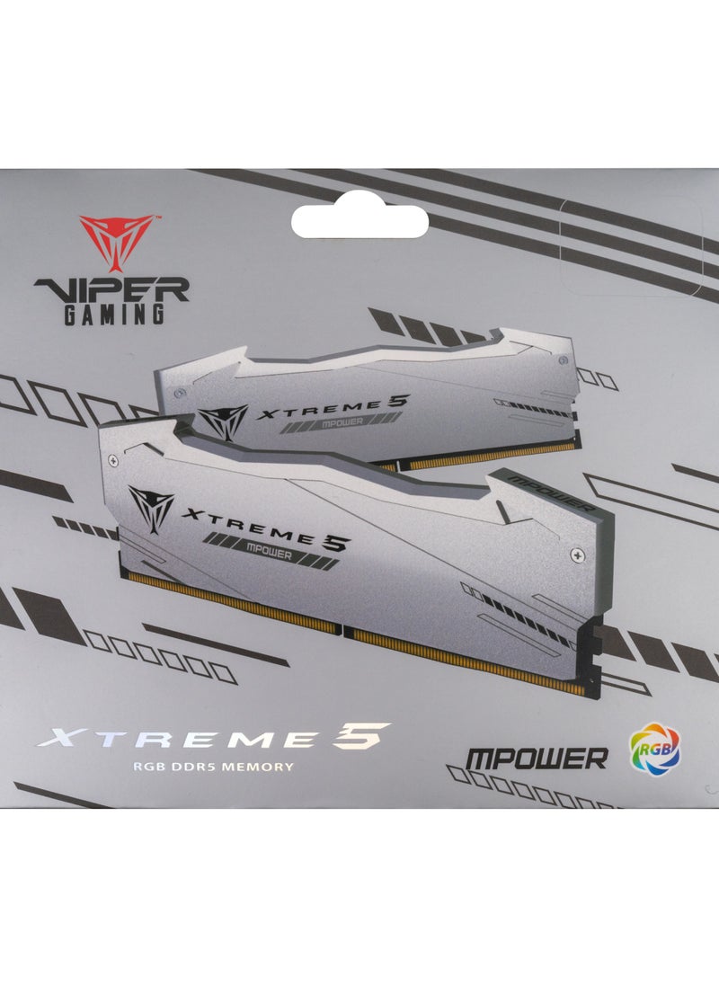 Viper Xtreme 5 MPOWER DDR5 RGB RAM 32GB (2X16GB) 6400MT/s CL32 UDIMM Desktop Gaming Memory Kit - PVXR532G64C32KM