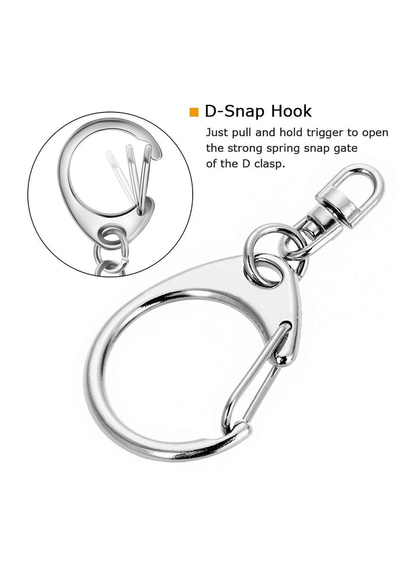 KASTWAVE - 50 Pcs Key Ring with Chain Silvery Split Keychain Parts Metal Hardware 8mm Open Jump and Connector Make Your Own - Image 1