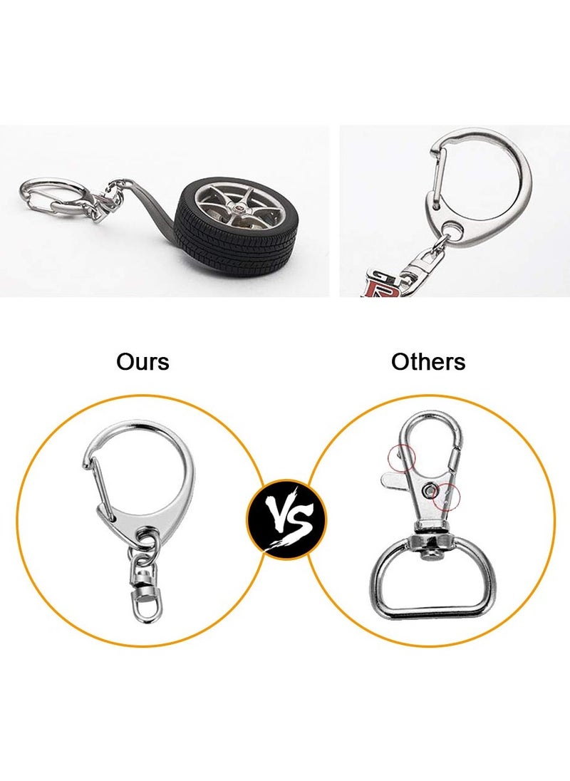 KASTWAVE - 50 Pcs Key Ring with Chain Silvery Split Keychain Parts Metal Hardware 8mm Open Jump and Connector Make Your Own - Image 1