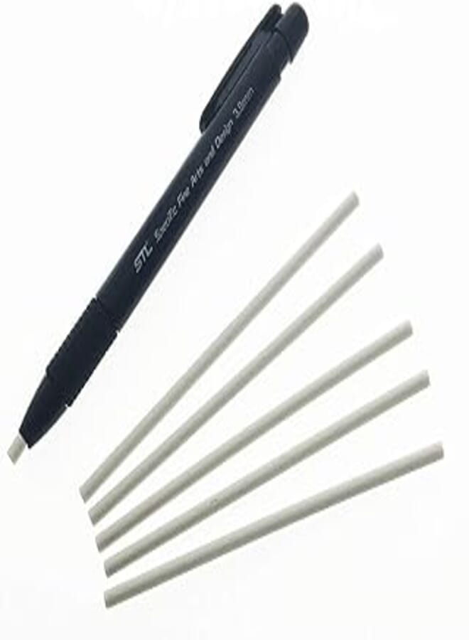 Worison Eraser Pen Value Pack Round 3.8mm. Precision Tip Eraser with 5 Refills,Black