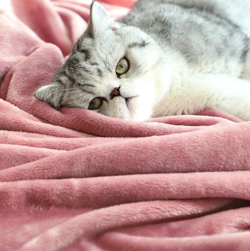 TASTHROW Large Flannel Fleece Throw Blanket, 50×70 Inch - Cozy Lightweight Thick Blanket - All Seasons Suitable for Women, Men and Kids (Pink) - Image 5