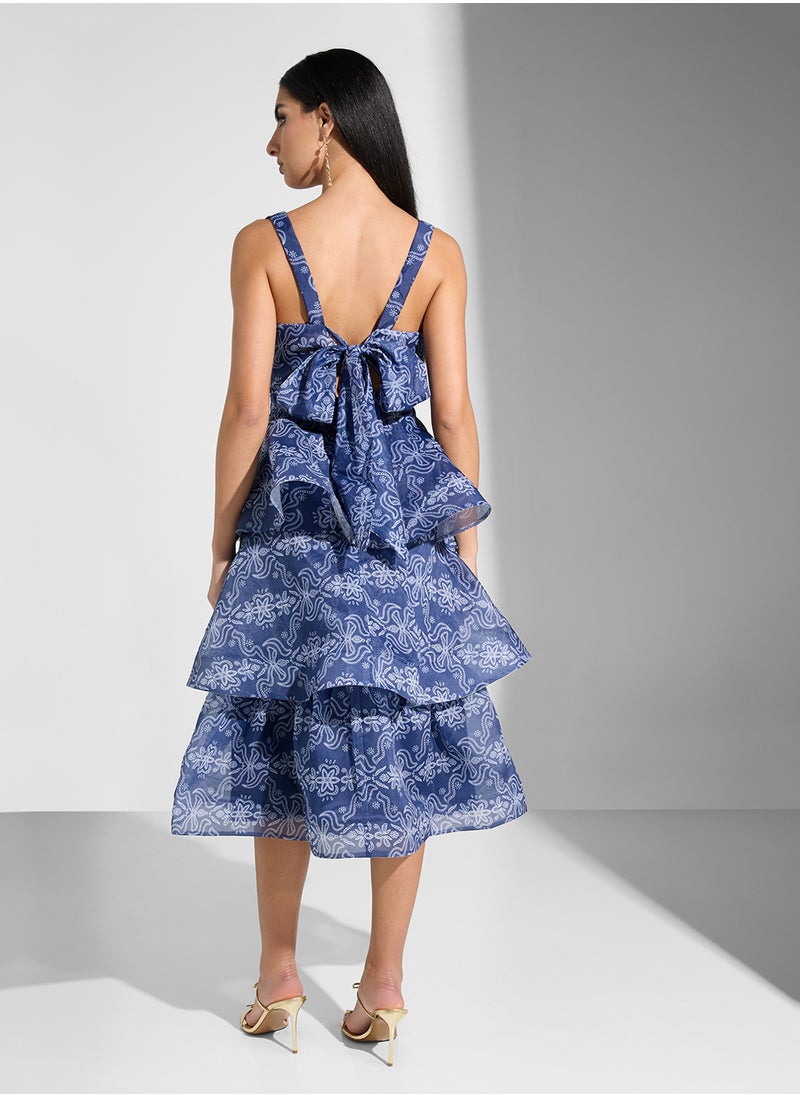 True Decadence - Printed V-Neck Dress - Image 1
