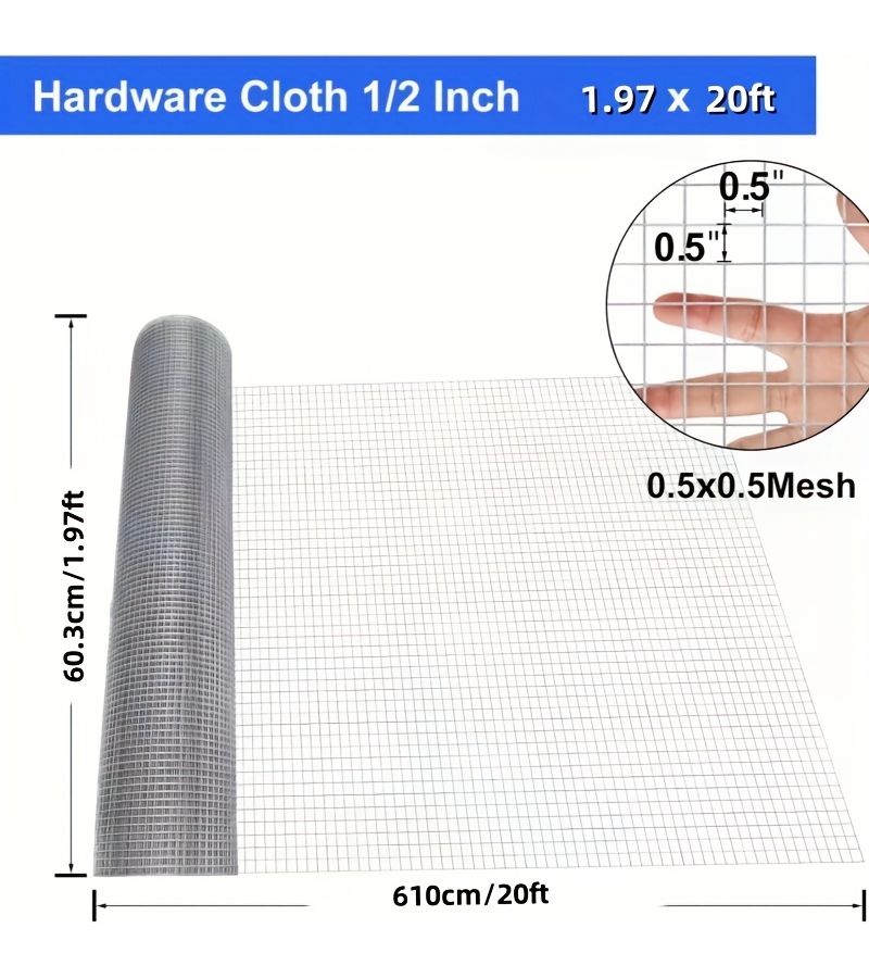 Galvanized Welded Hardware Fabric 1.97x20ft Chicken Wire for Garden Pest Prevention - Image 5
