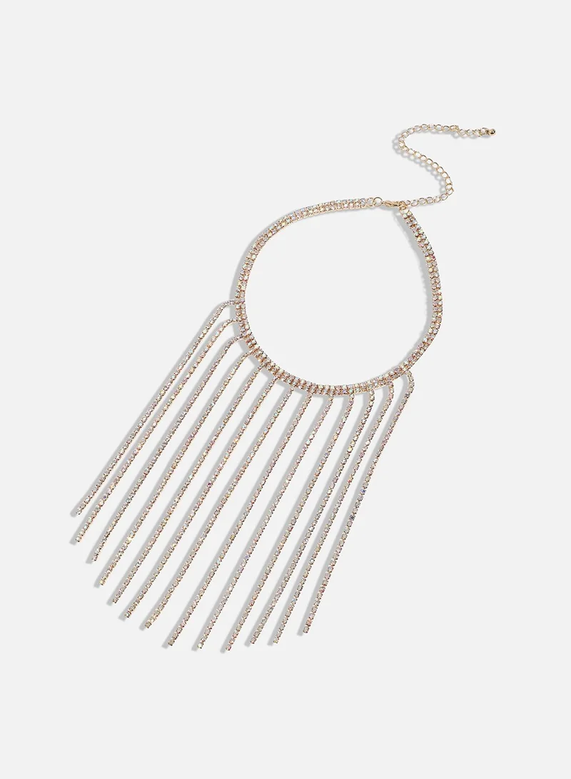 سوهي قلادة مجوهرات بيان جريئة لامعة اصطناعية