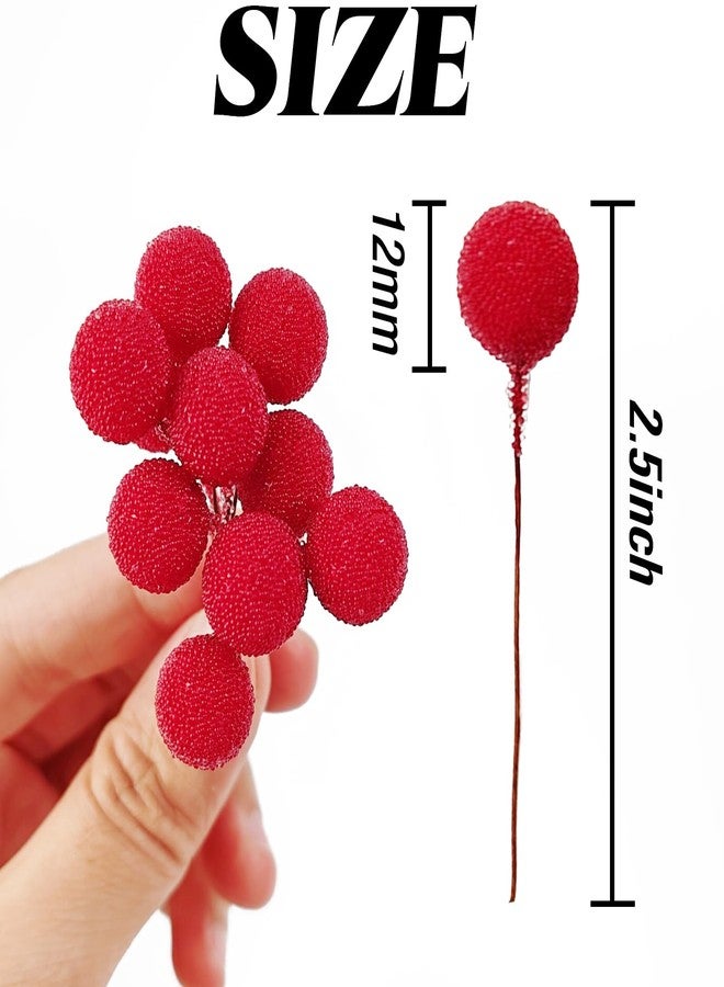 YOOHUA 300PCS 12mm Artificial Holly Berries, Artificial Berry, Mini Frosted Fruit Holly Berries for Christmas Tree Decorations Crafts Party Wedding Holiday Season Winter Décor Home Decor - Image 2