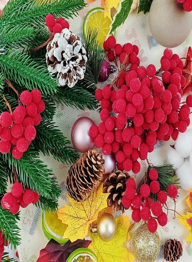 YOOHUA 300PCS 12mm Artificial Holly Berries, Artificial Berry, Mini Frosted Fruit Holly Berries for Christmas Tree Decorations Crafts Party Wedding Holiday Season Winter Décor Home Decor - Image 4