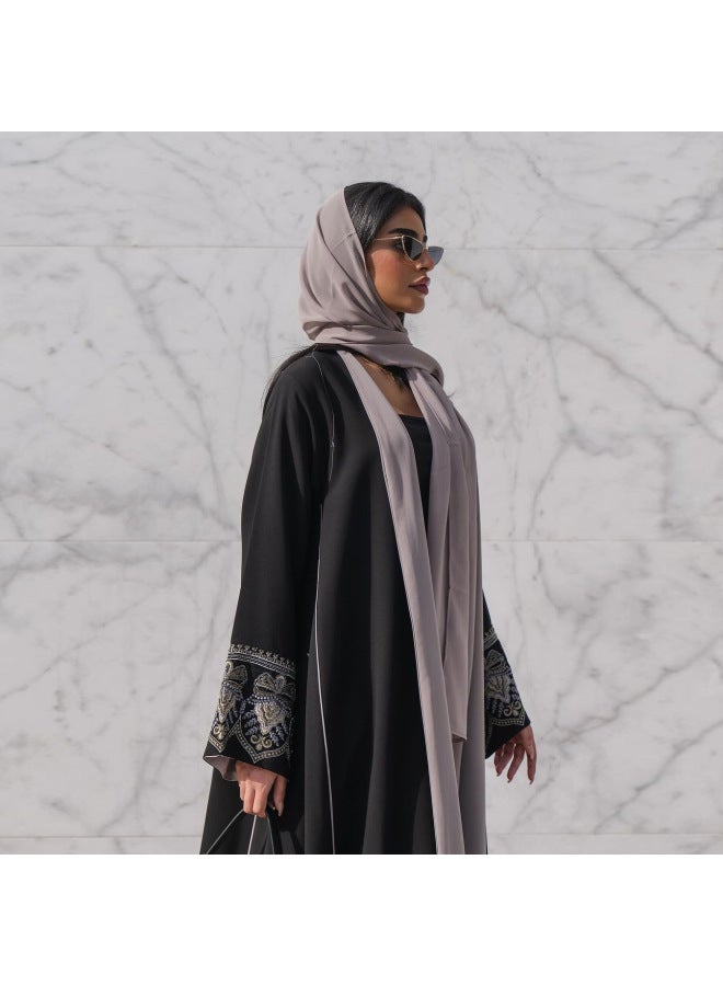 Muslim Fashion Embroidered Patchwork Outer Cardigan Trendy Spring And Summer Dress Robe - Image 4