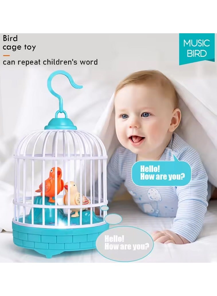 DubaiGallery 1pc Simulated Bird Cage Toy Puzzle Toy Electric Parrot Talking Parrot Toy Singing Birds Decoration Led Toys Vocalize Electronic Components - Image 2
