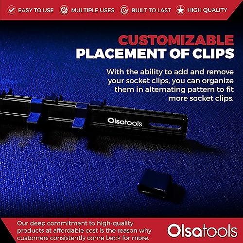 Olsa Tools Socket Organizer - 3/8-Inch Drive Black Holder - Stores 18 Chrome or Impact Sockets - Durable Rail Storage for Mechanics - Professional Grade Metric or SAE Socket Organizer - Part 1021 - Image 5