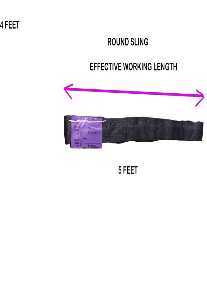 Runner Deer Black Spanset 5ft 2-Pack Polyester Round Sling 2,600 lb. Vertical Capacity, Lifting Strap Aerial Hoop Lyra Rig Stage Light Video (Puple -Vertical Capacity 2,600 lbs, 5FT) - Image 3