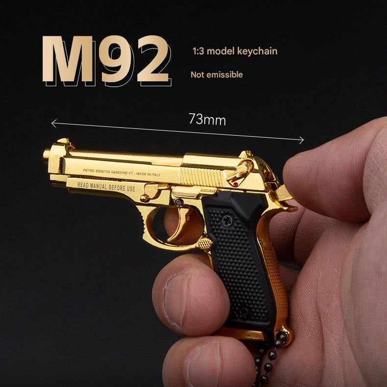 92F detachable assembly model, game metal keychain, gift pendant. - Image 2