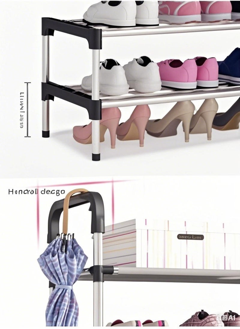 Generic 6-Layer Storage Shoe Rack Black 110x60x30cm  - Image 4