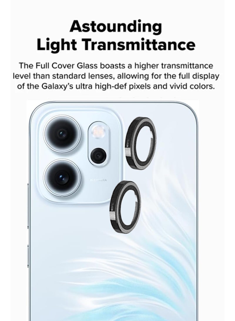 حماية عدسة الكاميرا الخلفية لجهاز أوبو رينو 14F 5G / درع العدسة / واقي زجاج الكاميرا المقاوم للخدوش - أسود - Image 3