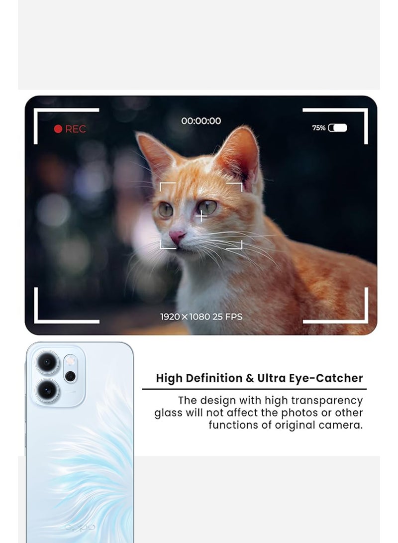 حماية عدسة الكاميرا الخلفية لجهاز أوبو رينو 14F 5G / درع العدسة / واقي زجاج الكاميرا المقاوم للخدوش - أسود - Image 4