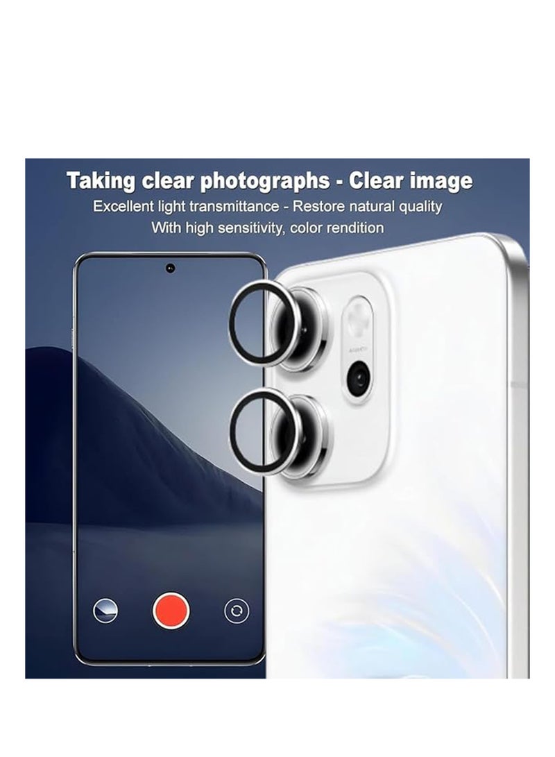 For Oppo Reno 14F 5G Back Camera Lens Glass Protector / Lens Shield / Scratch-Resistant Camera Glass Protector - Silver - Image 3