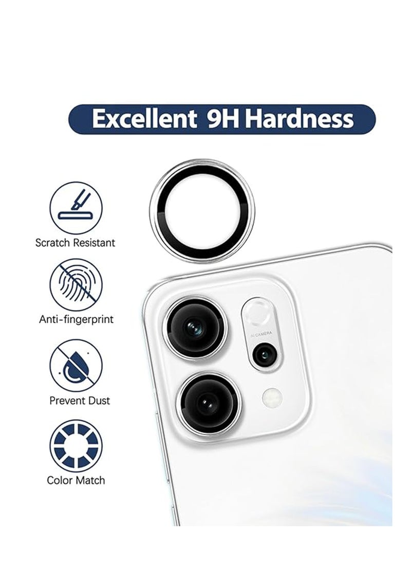 For Oppo Reno 14F 5G Back Camera Lens Glass Protector / Lens Shield / Scratch-Resistant Camera Glass Protector - Silver - Image 2