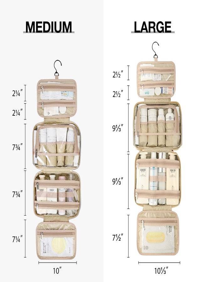 BAGSMART Toiletry Bag Hanging Travel Makeup Organizer with TSA Approved Transparent Cosmetic Bag Makeup Bag for Full Sized Toiletries, Medium-Grey - Image 3