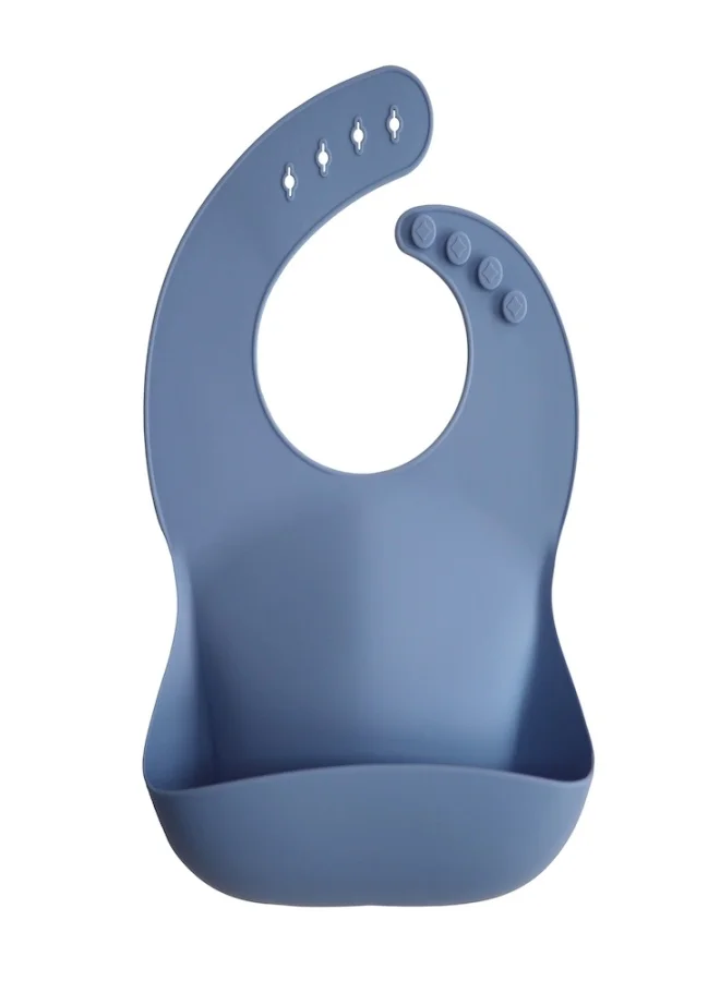 mushie Silicone Baby Bib - Powder Blue
