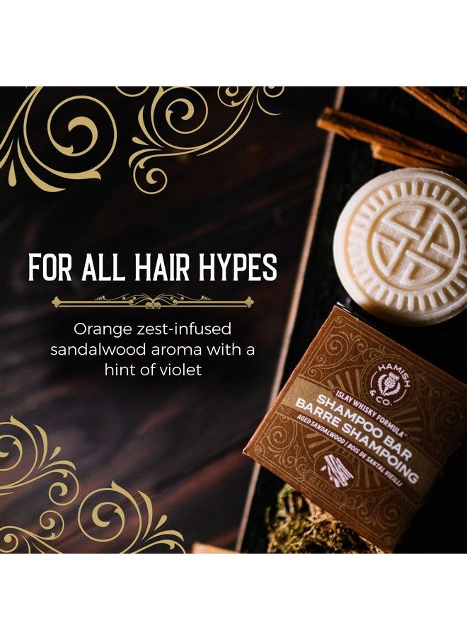 Viori - Hamish & Co. Shampoo Bar - Aged Sandalwood - Shampoo For Men - Handcrafted With Scottish Islay And Whiskey Infused - Made From Natural Ingredients - Sulfate, Paraben, Cruelty, And Plastic-Free - Image 1
