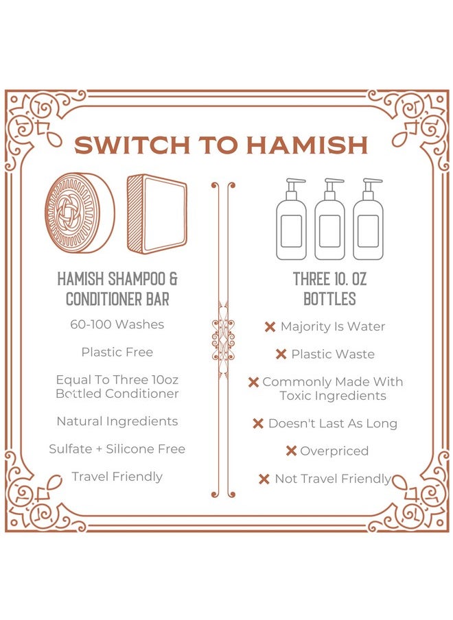 Viori - Hamish & Co. Shampoo Bar - Aged Sandalwood - Shampoo For Men - Handcrafted With Scottish Islay And Whiskey Infused - Made From Natural Ingredients - Sulfate, Paraben, Cruelty, And Plastic-Free - Image 1