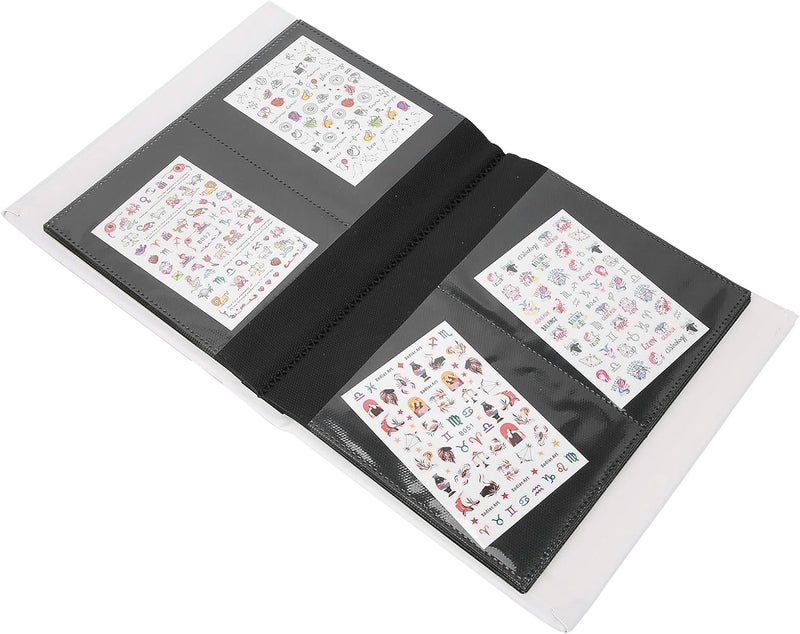 Nail Sticker Collection Album, Nail Decals Storage Book, 30 - Page Kraft Paper Display Holder with Hot Glue Seal for Salon and Home Use, Holds 120 Sheets (White) - Image 5