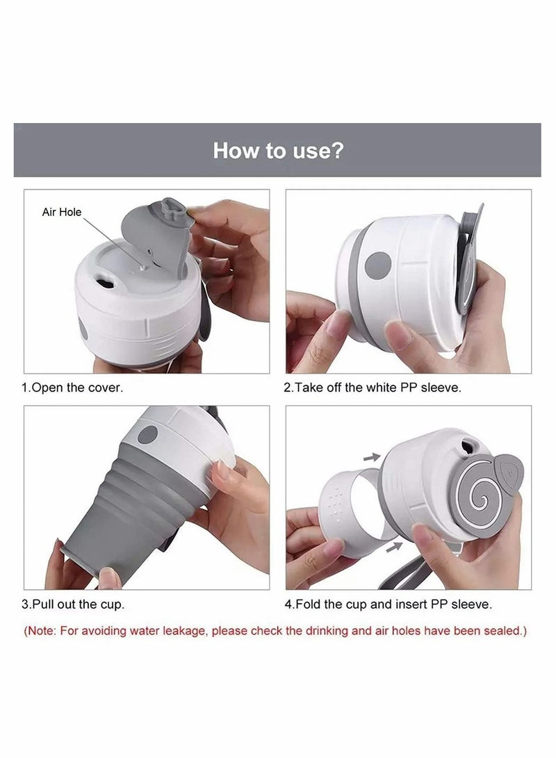 KASTWAVE Collapsible Coffee Cup with Straw and Coaster Leak Proof Lid Eco Pocket Size Mug Convenient Reusable 450mL Travel Mug Insulated Thermal Camping Mugs Keep Cup for Travel Camping Hiking Picnic - Image 5