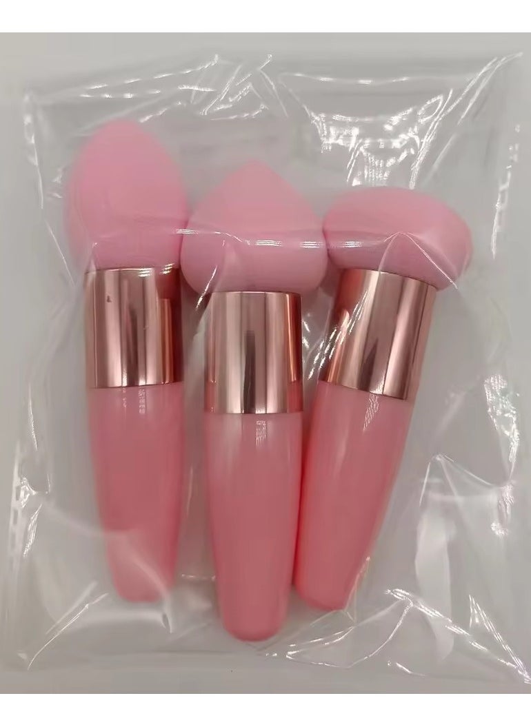 Goolsky 3pcs Women's Foundation Powder Cosmetics Puff Mushroom Head Face Concealer Blender Makeup Brushes with Smooth Handle Beauty Tools  - Image 2
