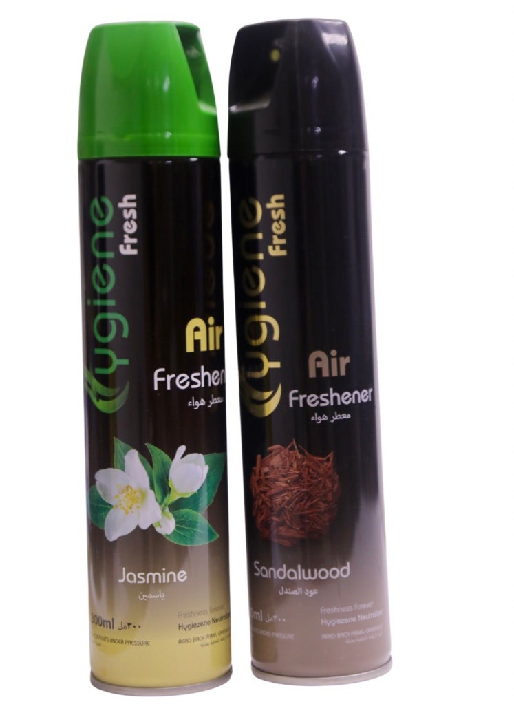 Hygiene Premium Hygiene Air Freshener Spray combo Long-Lasting Fragrance Sandalwood and Jasmine  - Image 1