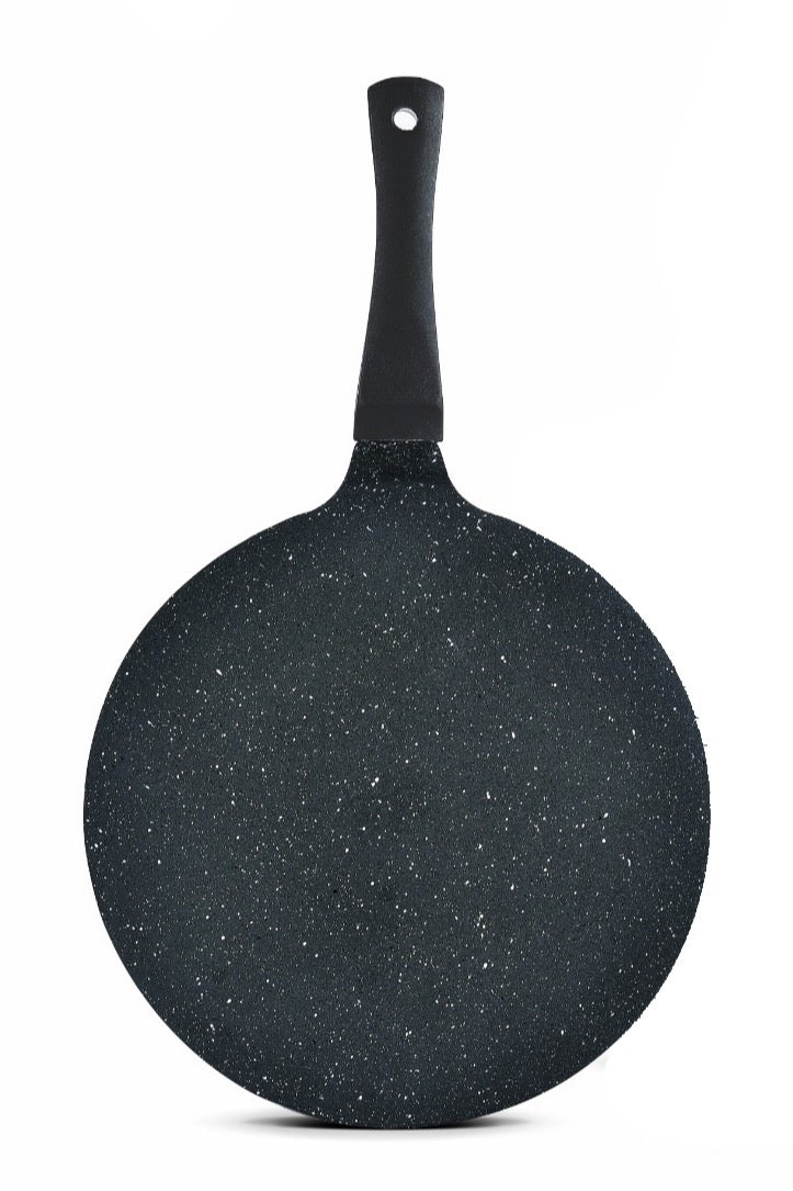 SONEX Non-Stick Aluminum Flat Tawa Pan – Marble Coating, 30 cm, Anti-Slip Handle  - Image 1