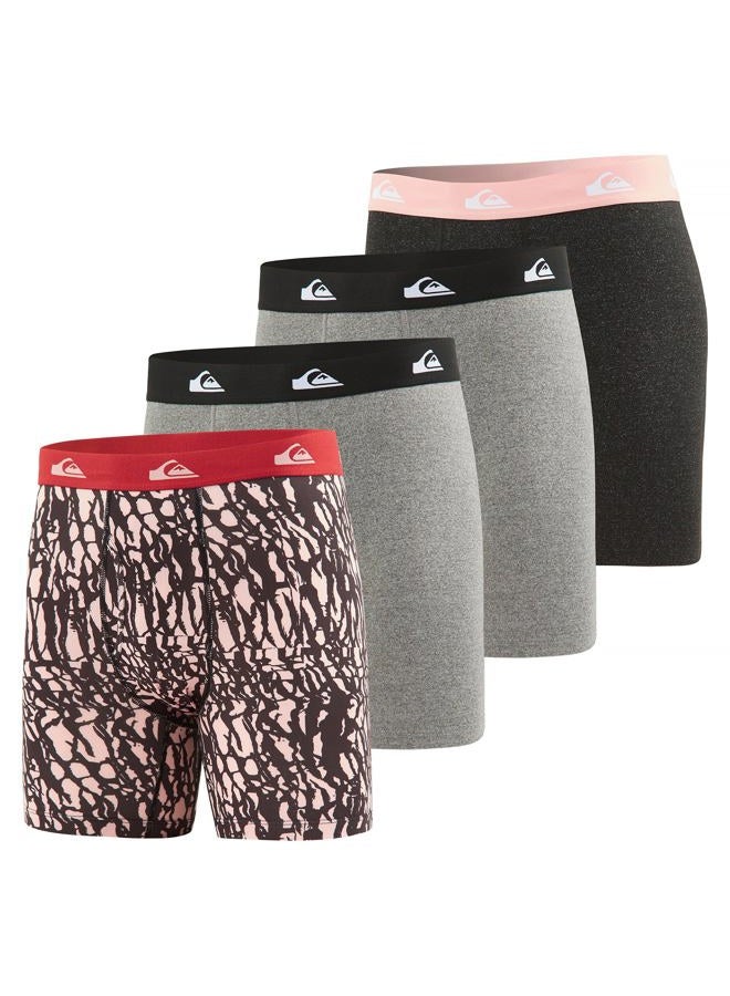 QUIKSILVER Mens Underwear 4 Pack Boxers for Men Supersoft Brushed Polyester Mens Boxer Briefs, Assortment 1, L - Image 1