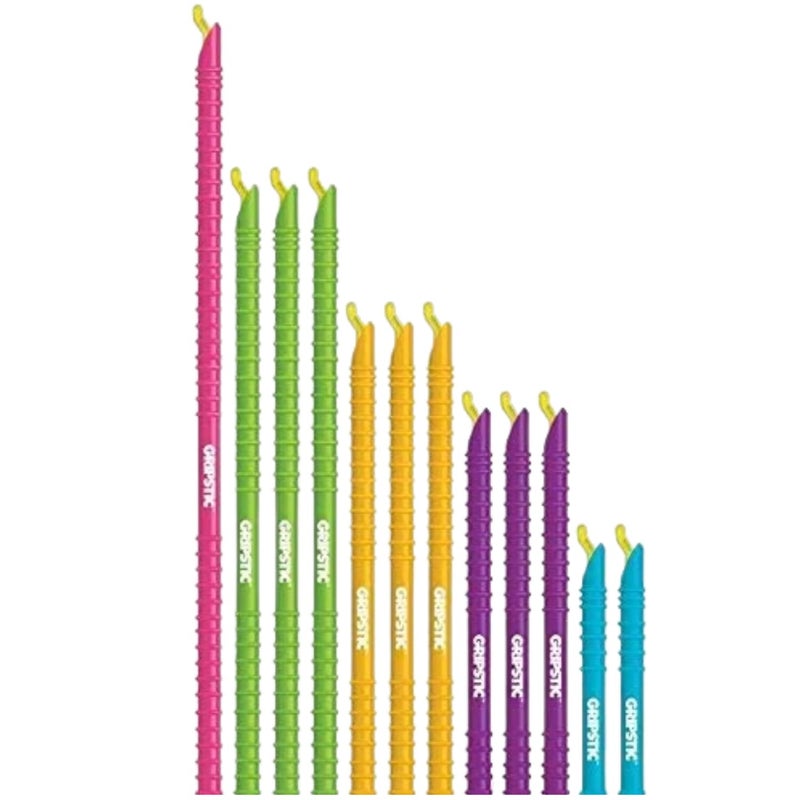 GripStic GripStic 12pc Assorted Bag Clips Durable and reusable chip clips seal food bags air tight Set includes 2 5 Blue 3 725 Purple 3 875 Orange 3 1125 Green 1 13 Pink - Image 1