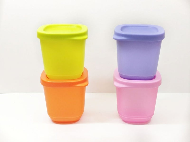 Tupperware 4 pc Small 110 ml Fridge n Take Away Containers Cubix - Image 1