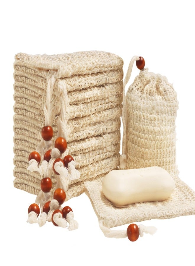 Sopurrrdy 60 Pcs Natural Sisal Soap Saver Bag for Soap Bar Organic Soap Pouch for Exfoliating Lathers and Air Dry Soap Bar Shower Soap Saver Bag - Image 1