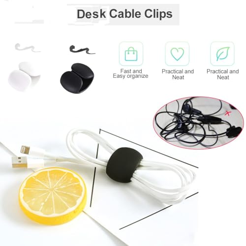 VIWIEU 36 PCS Charger Cable Protector for iPhone, Cord Protectors for Phone iPad Charging Cable with 2 Desk Cable Clips, Break-and-Bend-Resistant Cord Saver for MacBook, Laptop Accessory (Black/Gray) - Image 5