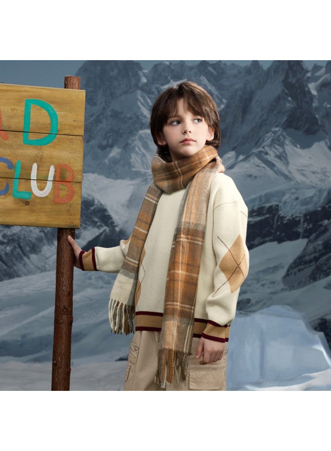 مكد Mqd بلوزة كلاسيكية للأولاد بتصميم ماسي عادي بأسلوب الكلية، المقاس 170 - Image 3