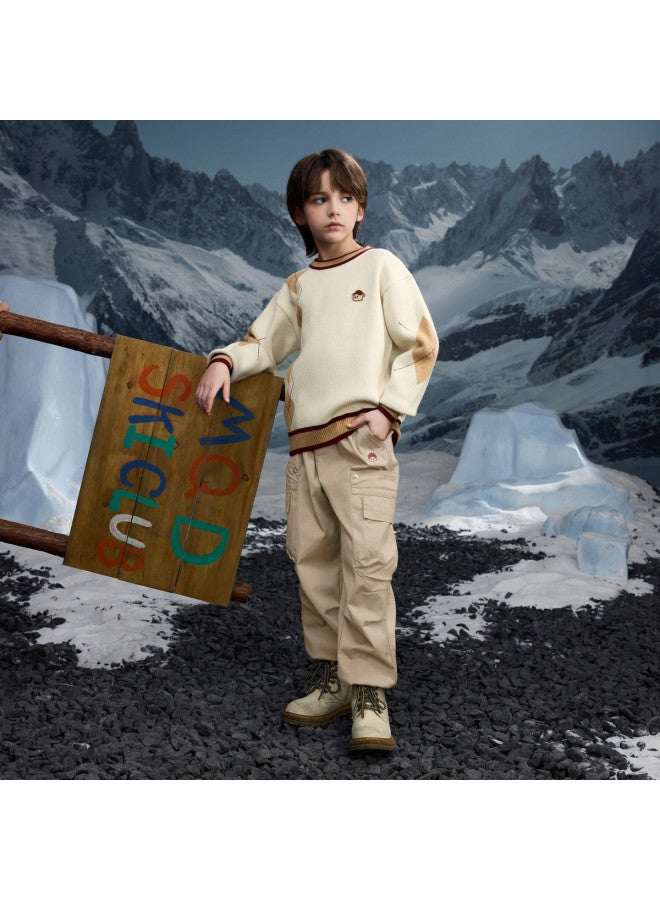 مكد Mqd بلوزة كلاسيكية للأولاد بتصميم ماسي عادي بأسلوب الكلية، المقاس 170 - Image 5