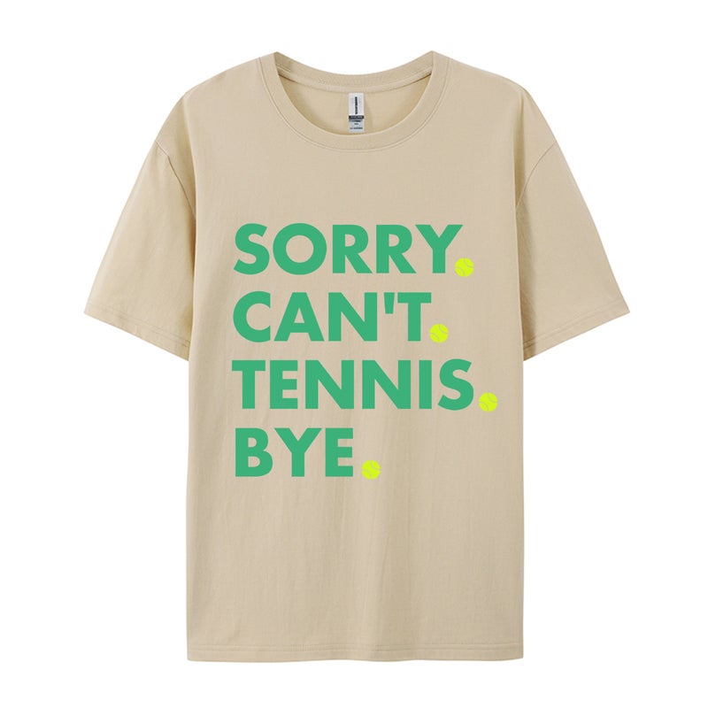 Pure Cotton Code Sorry Can'T Tennis By E T-Shirt Women'S Short Sleeve Round Neck - Image 1