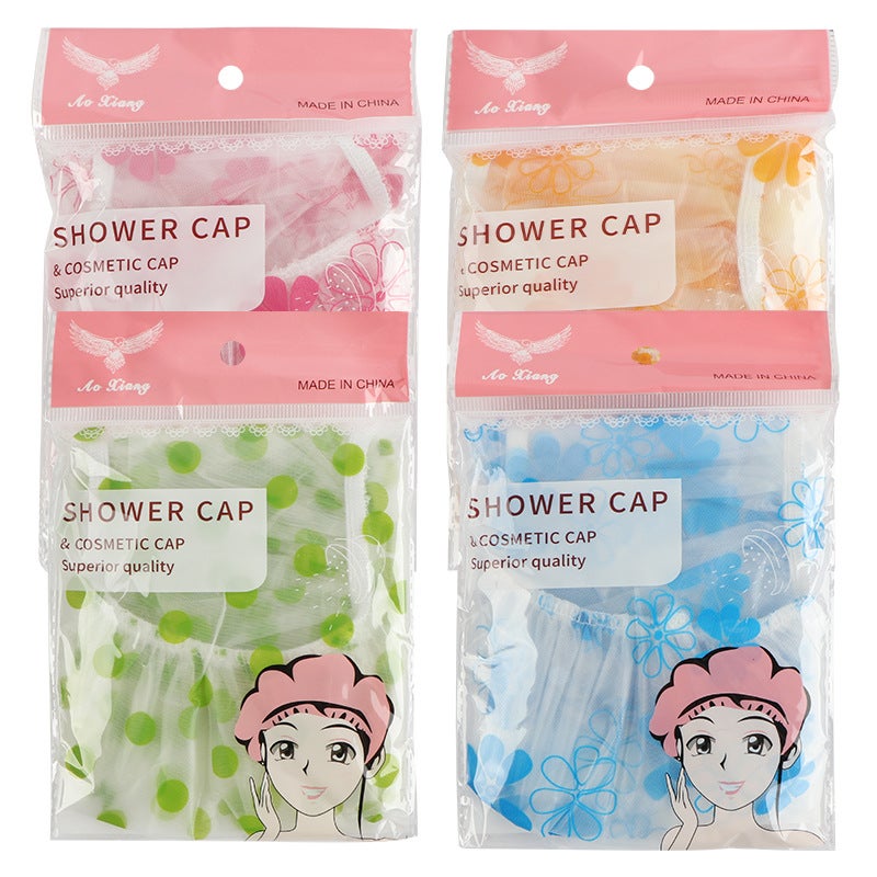 Thickened Shower Cap Women Waterproof Bath Household Shower Dry Hair Cap Quick Universal Disposable Peva Factory - Image 4