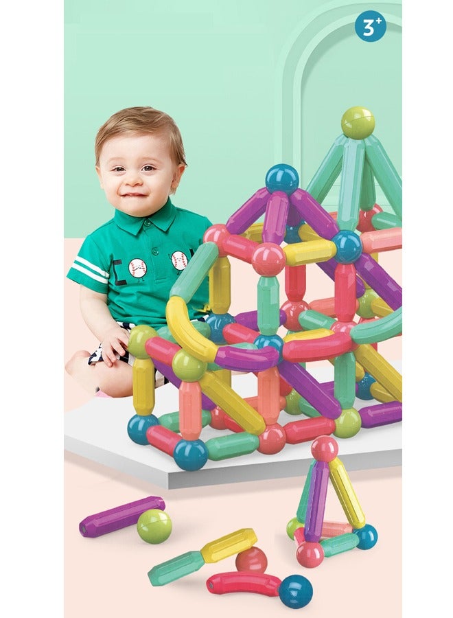 JINGYAN 64 Pieces Magnetic Building Sticks Blocks Toy  - Image 5
