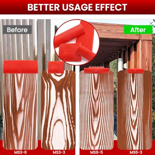 Serplex® 4Pcs Wood Grain Roller Tools Set Multi Size PVC Graining Roller & Comb 2-in-1 Design for Painting, Furniture Finishing, DIY Home Décor, Walls, Doors & Creative Wood Texture Effects - Image 4