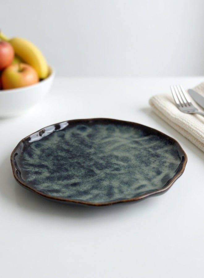 Japanese Style Ceramic Dinner Plate, Premium Porcelain Plate 10.25 inch, Misty Green Round Handcrafted Creative Dinner Plate, Perfect for Steak, Pasta, Salad, Main Courses - Image 4