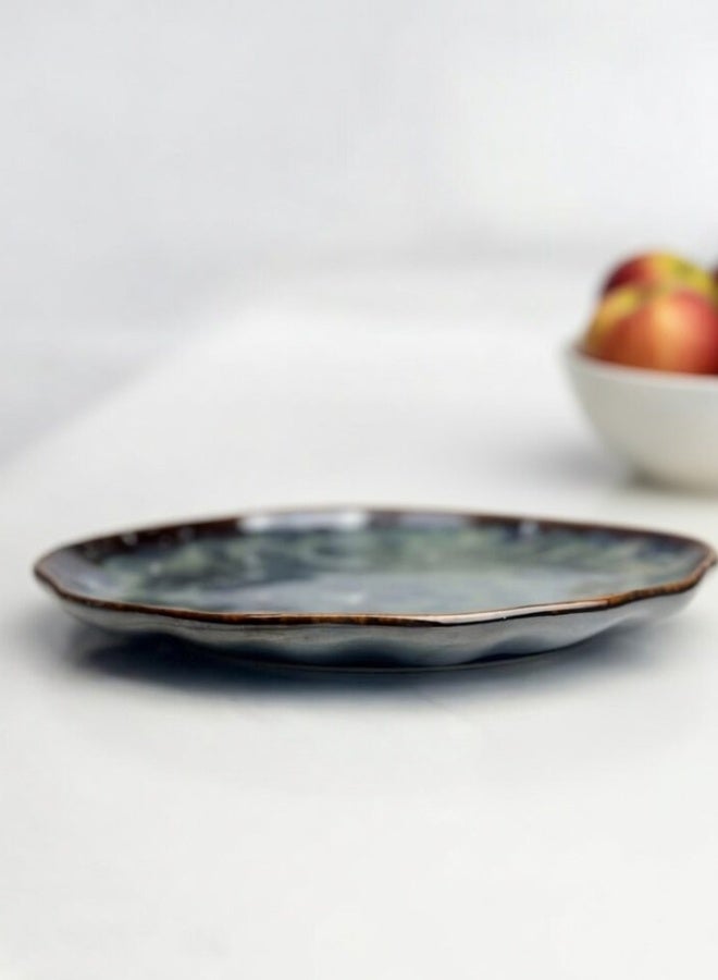 Japanese Style Ceramic Dinner Plate, Premium Porcelain Plate 10.25 inch, Misty Green Round Handcrafted Creative Dinner Plate, Perfect for Steak, Pasta, Salad, Main Courses - Image 3