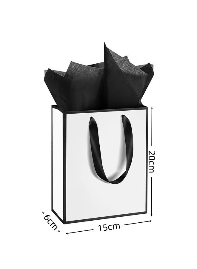 5 قطع من أكياس الهدايا الصغيرة مع 5 قطع من أكياس هدايا الحفلات الورقية بمقابض للتسوق والحفلات وأعياد الميلاد والهدايا في العطلات - Image 1