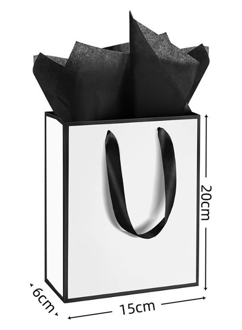 5 قطع من أكياس الهدايا الصغيرة مع 5 قطع من أكياس هدايا الحفلات الورقية بمقابض للتسوق والحفلات وأعياد الميلاد والهدايا في العطلات - Image 1