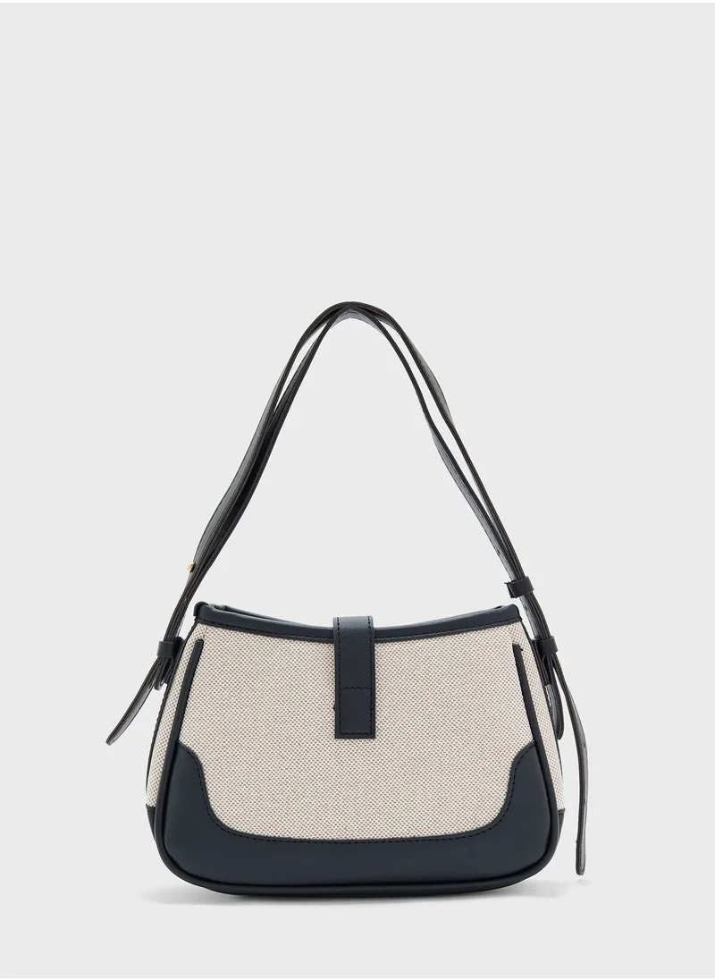 ELLA Contrast Panel Shoulder Bag