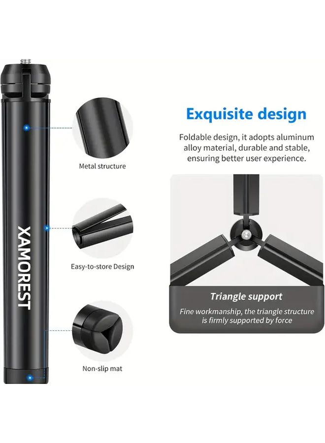 Compact Silvery Tripod Adjustable Height Quick Release Lever Stable Wide Feet For All Cameras - Image 5