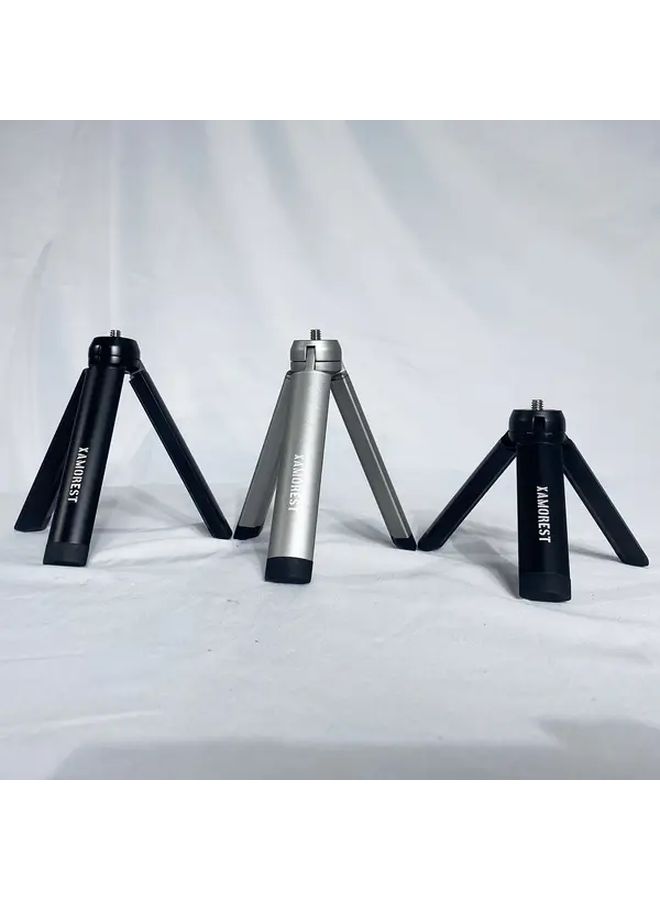 Compact Silvery Tripod Adjustable Height Quick Release Lever Stable Wide Feet For All Cameras - Image 2
