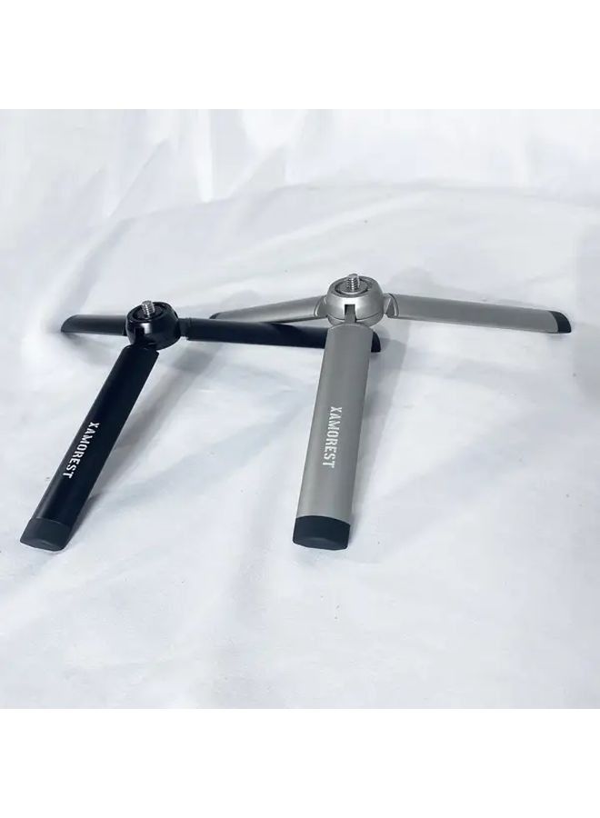 Compact Silvery Tripod Adjustable Height Quick Release Lever Stable Wide Feet For All Cameras - Image 1